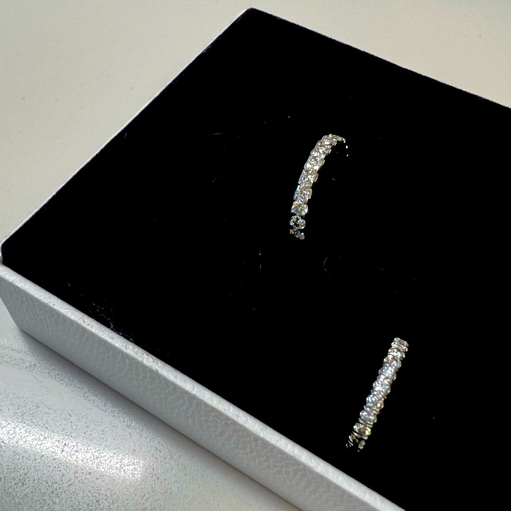 Two platinum diamond eternity bands. Size 6